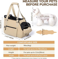 BurgeonNest Dog Purse Carrier for Small Dogs and Cats, Soft Sided Cozy Plush Pet Bag Carrier, 15.7" L x 8" W x 11" H Lightweight Pet Tote Bag with Secure Harness Clip