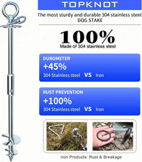 Dog Tie Out Cable and Stake - dog stake+300lbs/Stake Only / Silver - image 3
