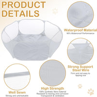 Guinea Pig Playpen with Mat Small Animal - Gray / Star - image 4