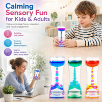 Oneshow 3 Pack Liquid Motion Bubbler Oil Hourglass Sensory Toys - 5 Colors 5 Pack - image 3