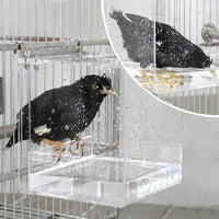 GURECOD Hanging Bird Bath Cube Bird Bathtub Bath Shower Box Bowl Cage - 8.3 x 8.3 x 8.3 inch - image 3