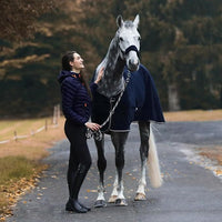 HORZE Kiel Adjustable Horse Halter with Fleece Padding - Dark Navy - Horse