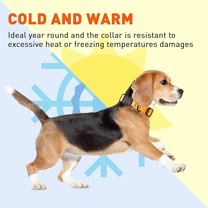 Dogline Biothane Waterproof Dog Collar with Quick Release Buckle Strong Coated Nylon Webbing with Odor- Proof for Easy Care Easy to Clean Fits Small Medium Large Dogs, Tangerine Orange 1" W 15-23" L