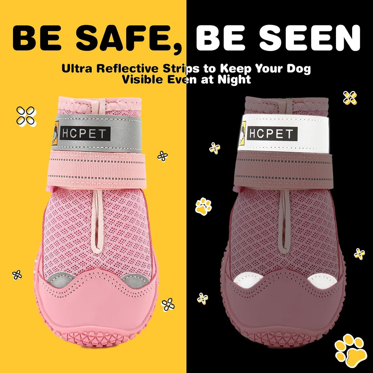 Dog Boots Waterproof Dog Shoes for Medium Large Dogs - Pink / Width 1.77 in - image 3