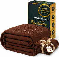 Paw Buddies Waterproof Blanket King Size 80"x90" for Dogs, Pets - Brown