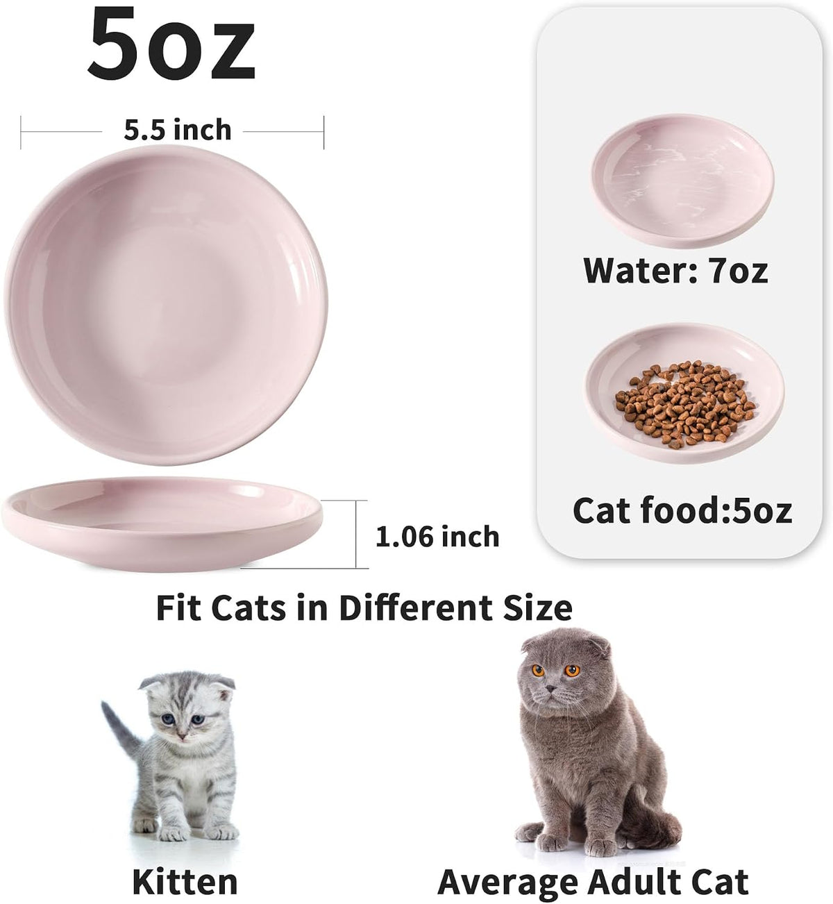 3 PCS Ceramic Cat Bowls, Small Dog Dish - Purple - image 2