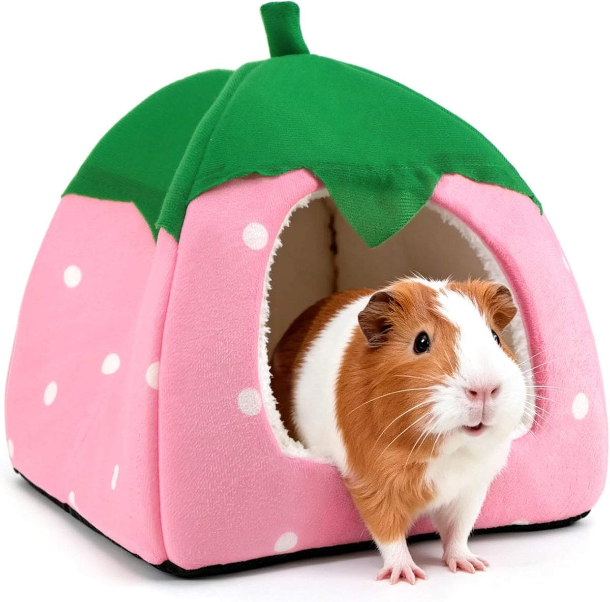 Guinea Pig Hideout Bed, Dwarf Rabbit House Cave – Daily Care for Small Pets - Pink
