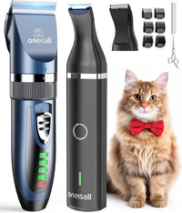 oneisall Cat Clippers and Paw Trimmer 3 in 1 Cat Grooming Kit – Essentials for Cats