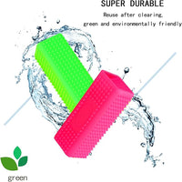 2pcs Pet Dog Cat Hair Remover, Pet Hair Removal Tool, Hollow Cleaner Brush for car，Interior, Furniture, Sofa (green and pink)