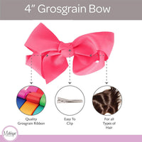Motique Accessories 4 inch dusty rose grosgrain hair bow for girls on a metal alligator clip - view 14