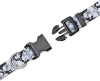 Mercano Adjustable Dog Collar - Special Design Patterns, Soft Nylon Comfortable Sturdy Pet Collar for Small Medium Large Dogs (M, Dog Camouflage Grey)