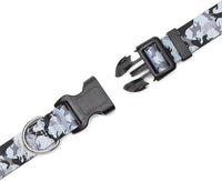 Mercano Adjustable Dog Collar - Special Design Patterns, Soft Nylon Comfortable Durable Pet Collar for Small Medium Large Dogs (XS, Dog Camouflage Grey)