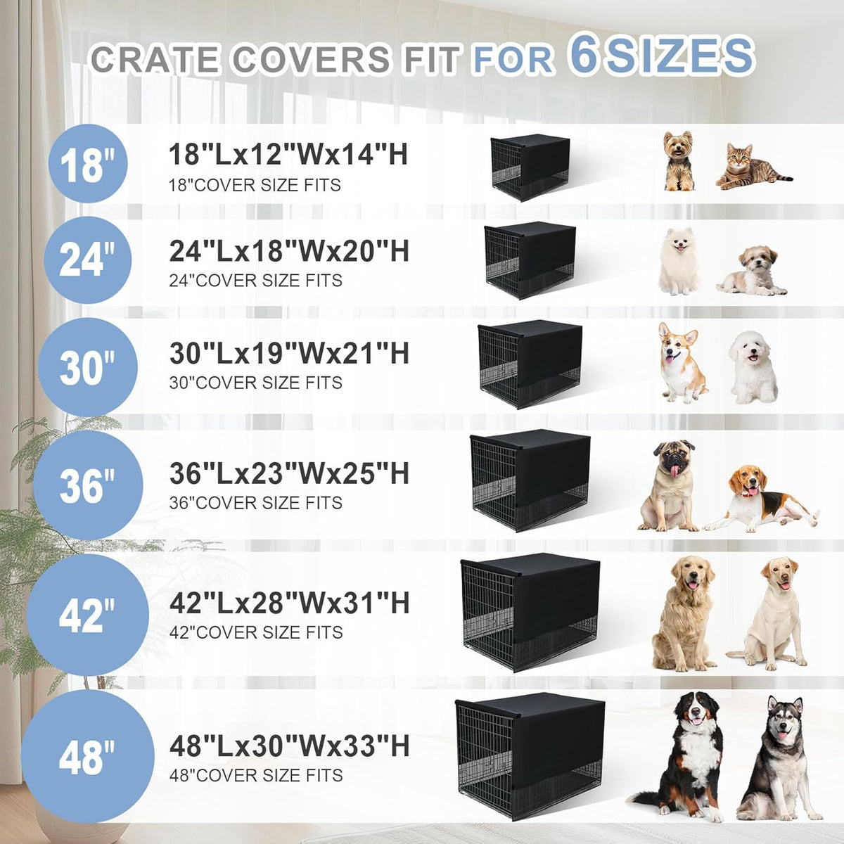 Explore Land Breathable Dog Crate Cover - 30"L x 19"W x 21"H / Black - image 3