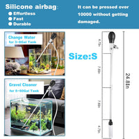 Small Aquarium Gravel Vacuum Sand Cleaner Tank Water Changer – Essentials for Fish - S(3~8Gal) - image 2