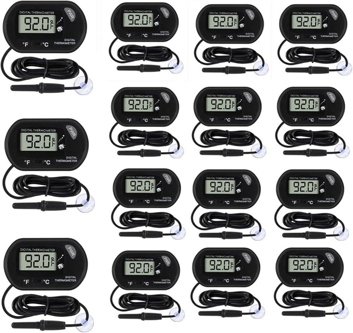 4Pcs Aquarium Thermometer Fish Tank Thermometer Reptile Fahrenheit - 15PCS