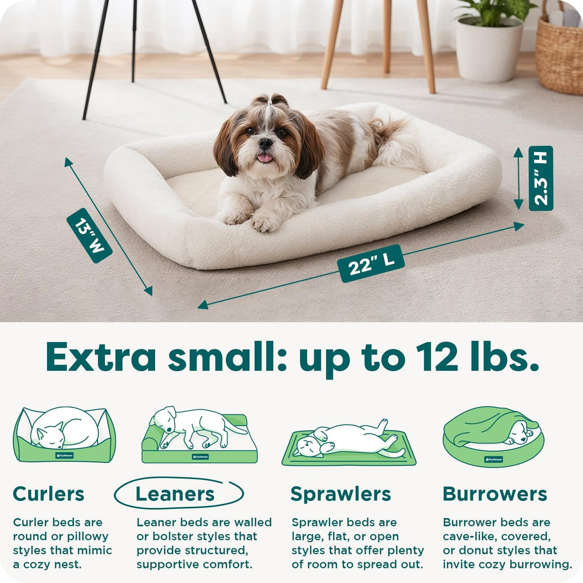 FurHaven Dog Bed for Extra Small Dogs & Cats - X-Small / Cream - image 3
