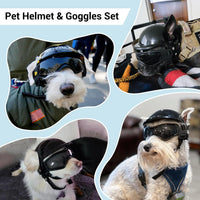 Dog Helmet and Goggles for Small Dogs - Small-(Black+Black) - image 3