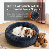 Comfort Donut Dog Bed, Ultra-Soft Pet Bed with Neck Support - 24''Lx24''Wx8''Th / Gray - image 4