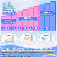 SHDSL pink rainbow light up adjustable roller skates for girls - view 29