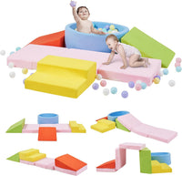 Elftopia foam climbing set with ball pit, stairs and ramps for toddlers in grey - view 4