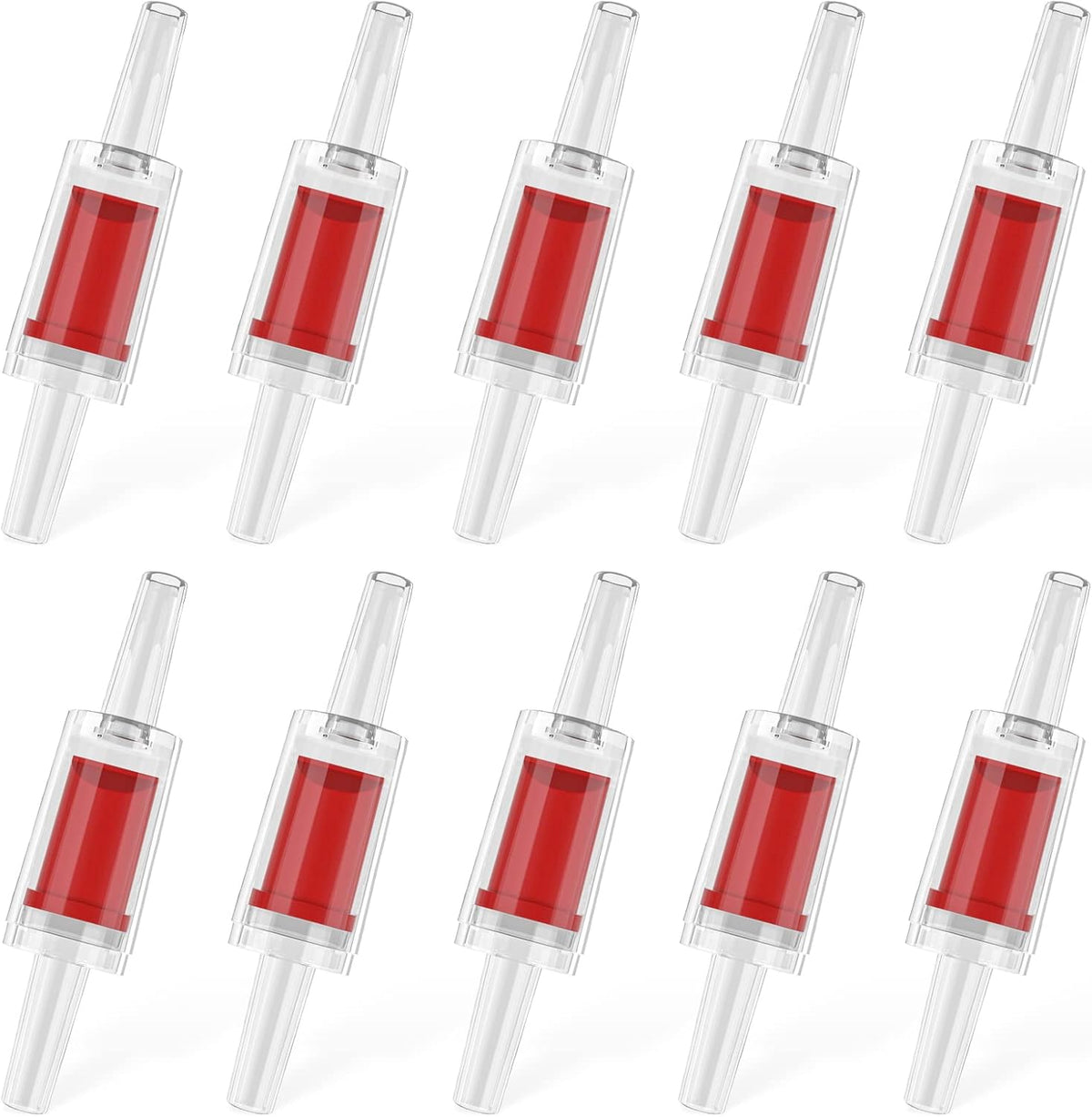 Pawfly Aquarium Check Valves Plastic One Way Non-Return Check Valve - Red / 10 Pack