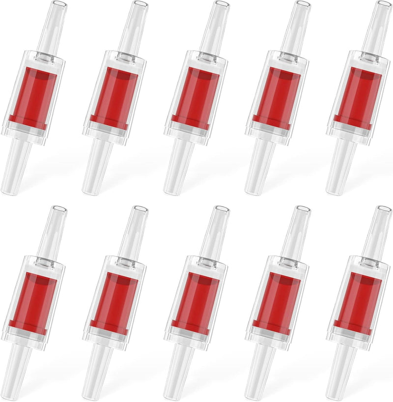 Pawfly Aquarium Check Valves Plastic One Way Non-Return Check Valve - Red / 10 Pack