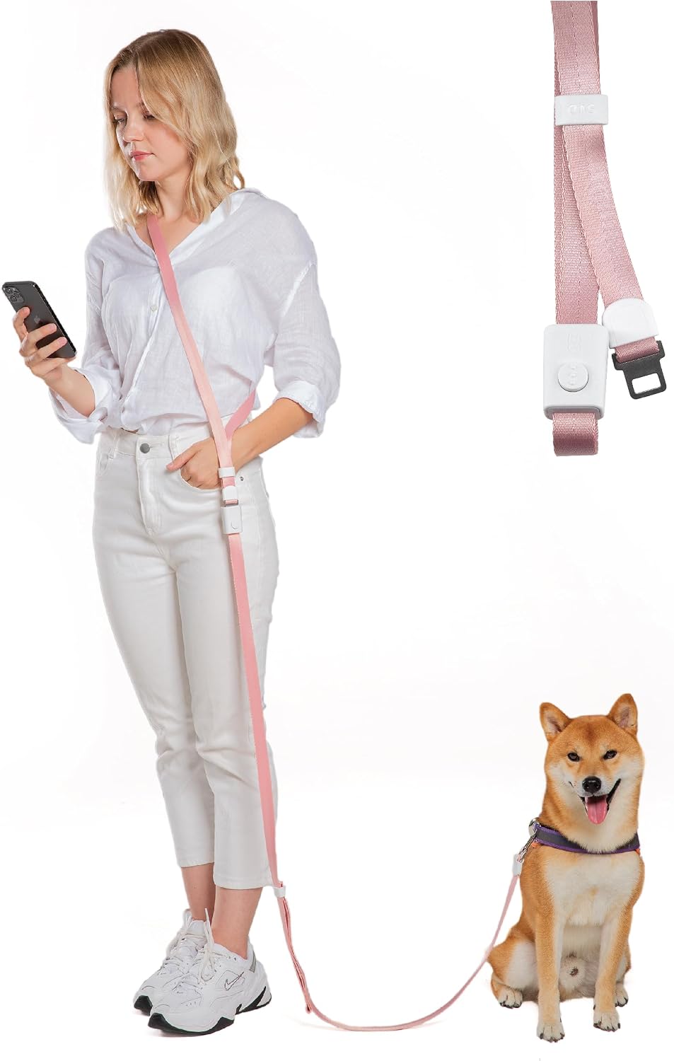 4-in-1 Hands Free Dog Leash - Pink