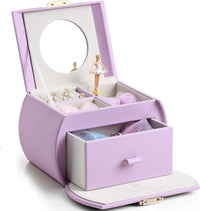 VLANDO 2 Layer Girls Musical Jewelry Box with Ballerina and Large - C.Purple