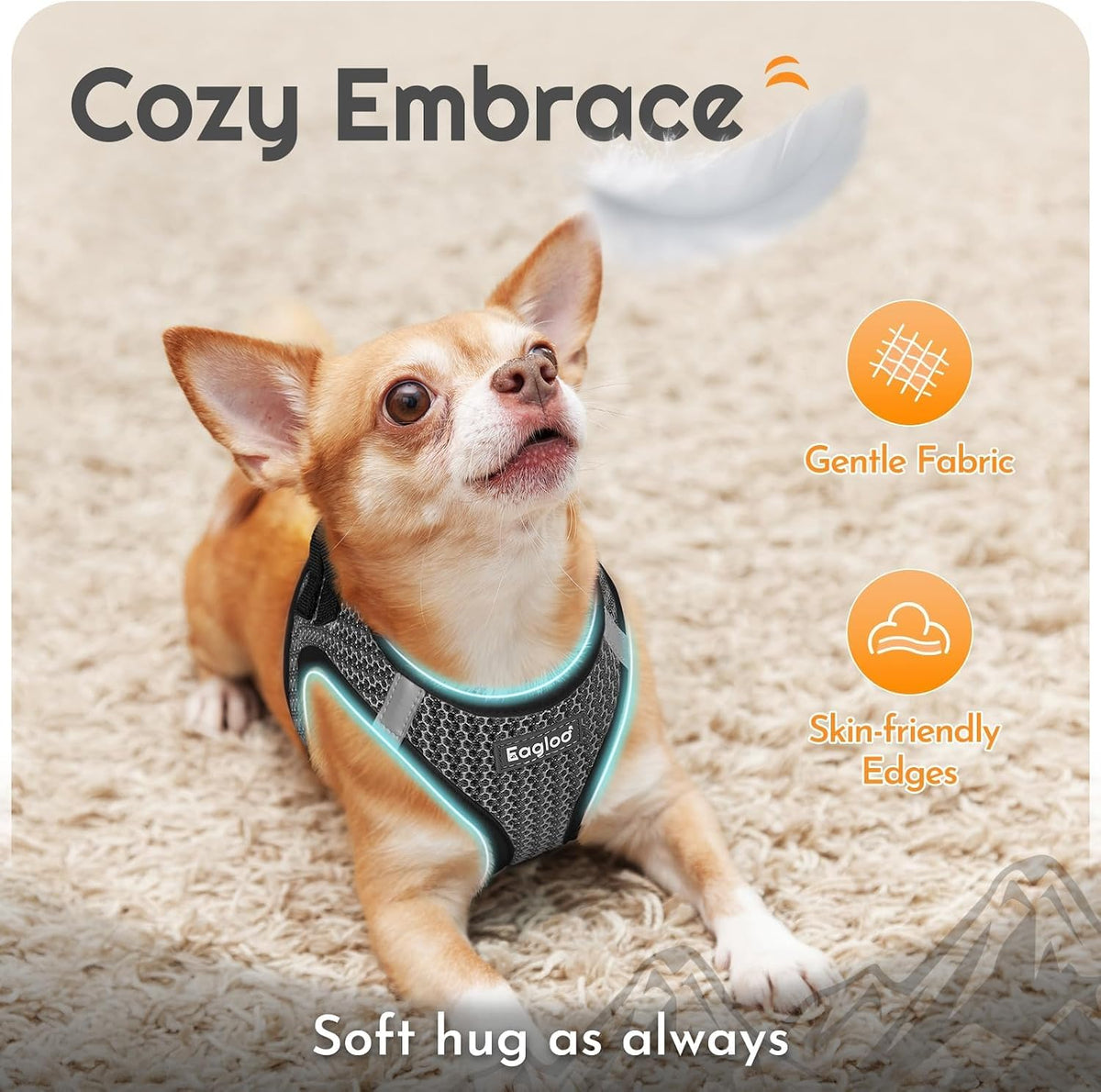 Eagloo Small Dog Harness and Leash Set - XXS(Chest:12.4"-14.2") / Gray - image 4