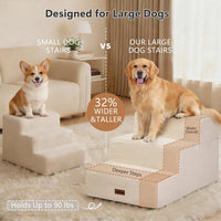 Dog Stairs for Large Dogs 18" H - Beige / 3-Step 18" H - image 4