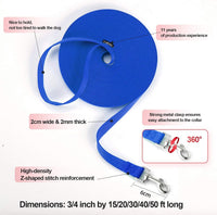 Dog/Puppy Obedience Recall Training Agility Lead, Great for Play - Blue / 15 Feet - image 2