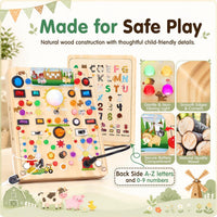 Busy Board with LED Light Switches - Large Farm Busy Board - image 4