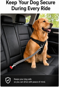 Dog Seat Belt 2Pcs, Retractable Pet Car Harness - Gray - image 2
