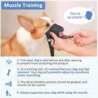 LUCKYPAW Soft Muzzle for Medium Large Sized Dogs Labrador German Shepherds, Dog Muzzle to Prevent Biting Chewing, Adjustable Mouth Guard for Grooming Walking Training(Black, L)