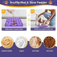 Silicone Snuffle Mat for Dogs, Blue - A(8"x8")-Purple - image 2