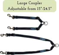 Caldwell's Pet Supply Co. Leash Coupler, Two Dog Leash Splitter to Split Leashes for Walking 2 Dogs, Tangle Free Double Dog Leashes Connector, Adjustable Attachment for Medium or Large Dogs