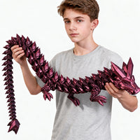 24" Large 3D Printed Dragon - Red Black / 47 inch