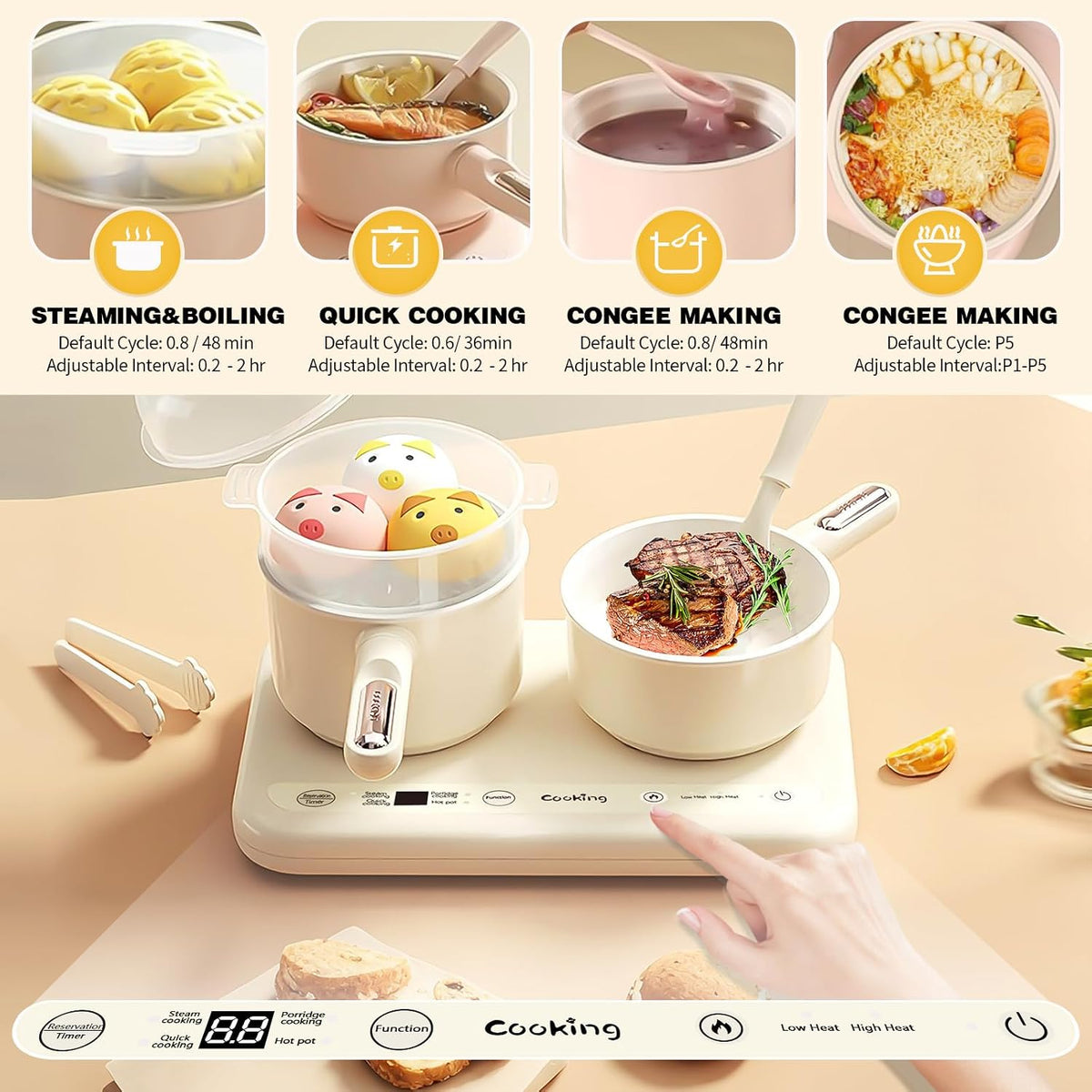 Cicicooie beige mini cooking set with electric burner - view 4