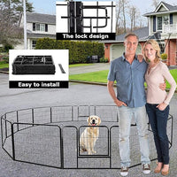 BestPet | Dog Playpen | 24 Inch, 16 Panels | Heavy Duty Metal Pet Exercise Pen | Indoor Outdoor Fence Panels | Rust-Resistant, Removable, Tool-Free Setup | Anti-Skid, Expandable Design