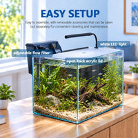1.25 Gallon Fish Tank Small Glass Aquarium Kit Starter Set Dark - 10 Gallon - image 4