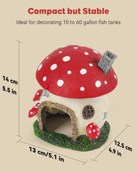 Uniclife Aquarium Mushroom House - Resin Large Mushroom - image 2
