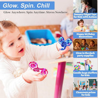 Fidget Spinner 2 Pack, Light up Sensory Fidget Toys Adults Kids 4-8-12, Kids - White&blue - image 4