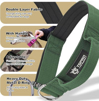 TSPRO Premium Dog Collars Tactical Dog Collar with Handle and Heavy Duty Quick-Release Metal Buckle Durable Thick and Adjustable for Medium to Large Dogs (Orange M)