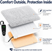 Pet Heating Pad for Cats with Normally Open Function - Grey Plush / 18.0"L x 18.0"W - image 3