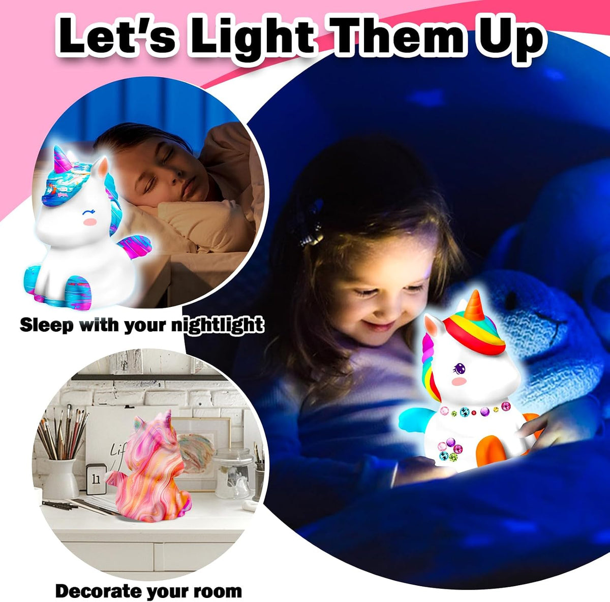 FUNZBO 4.3in Paint Your Own Dinosaur Lamp Kit - Unicorn - image 4