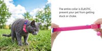 Cotton Bowtie Cat Collar with Bell 2 Pack Adjustable Breakaway Kitten - Elastic Yellow+HotPink / 7.5-11.4 Inch (Pack of 2) - image 3
