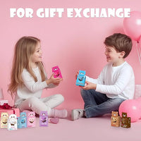 Sofier Valentines Day Gifts for Kids Classroom 27 Pack Valentines Card Boxes with Heart Window Mini Animal Toys Bears Keychains Bulk for Boys Girls Party Favor School Teacher Student