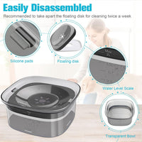 UPSKY 4L Dog Water Bowl No Spill Large Capacity Slow Drinking Water - 2 L / C-Black - image 3
