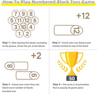 Gorock Numbered Block Toss Games Set for Adults and Family – Fun for Kids & Family - image 2