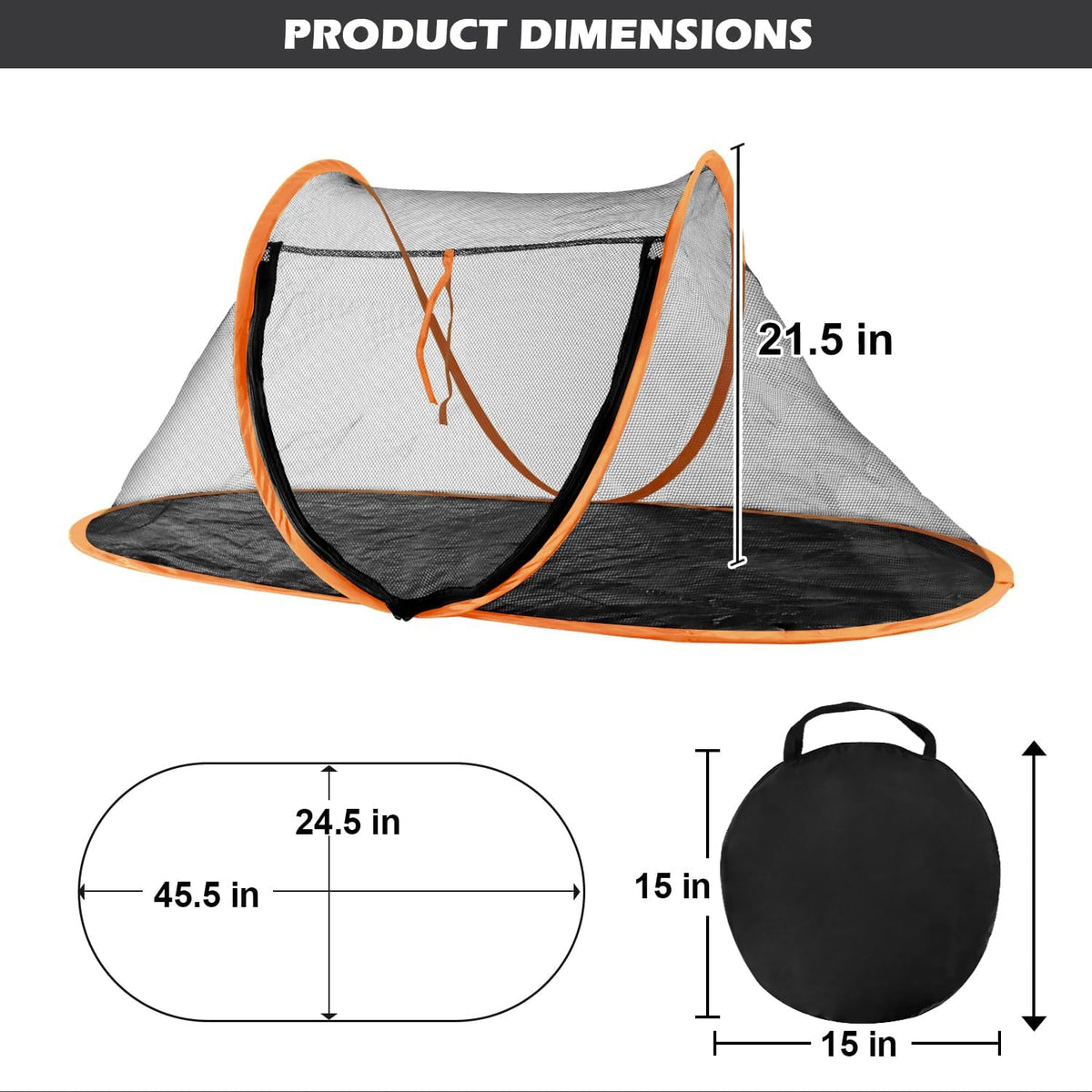 Cat Tent Outdoor, Pet Enclosure Tent Suitable for Cats and Small Animals, Indoor Playpen Portable - Orange - image 2